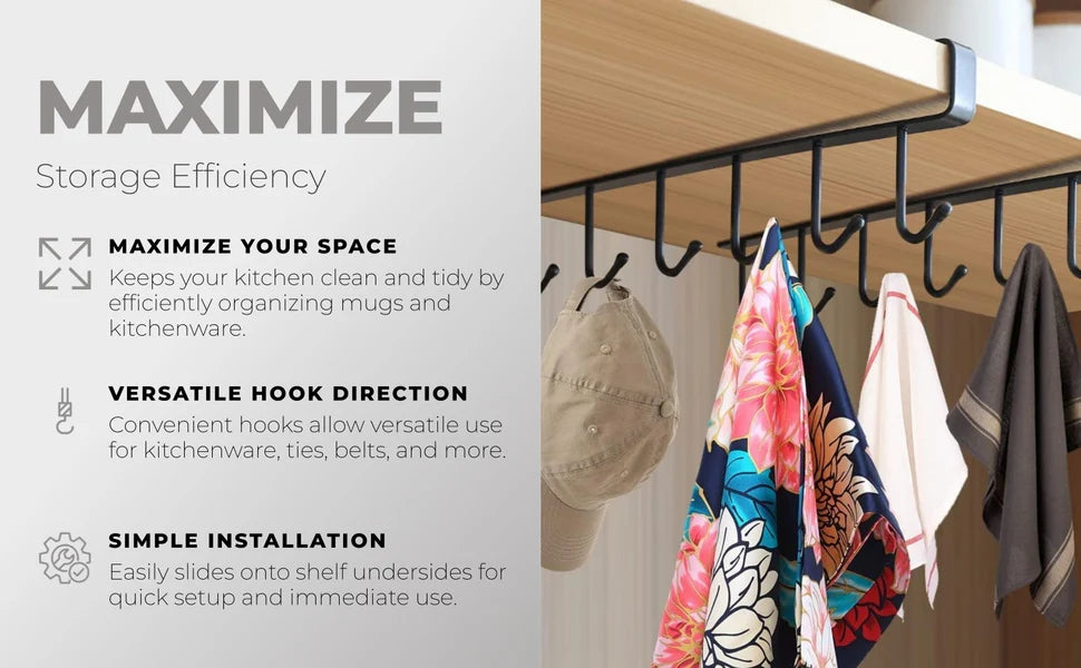 Mug Cups Wine Glasses Storage Hooks Kitchen