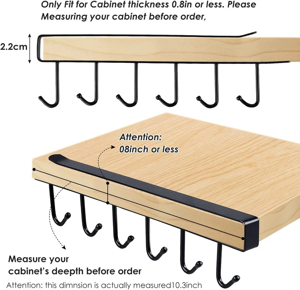 Mug Cups Wine Glasses Storage Hooks Kitchen
